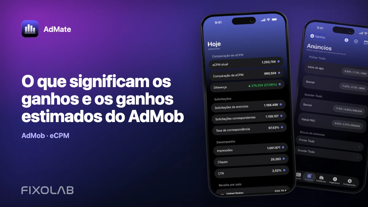 O que significam os ganhos e os ganhos estimados do AdMob