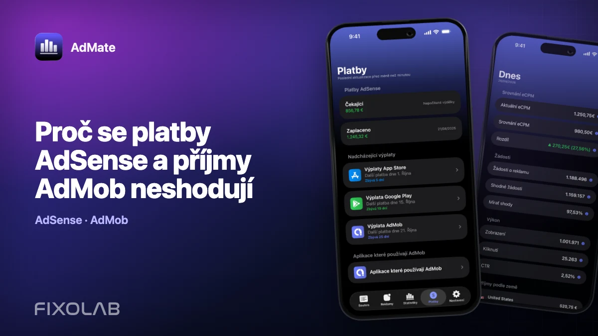 Proč se platby AdSense a příjmy AdMob neshodují