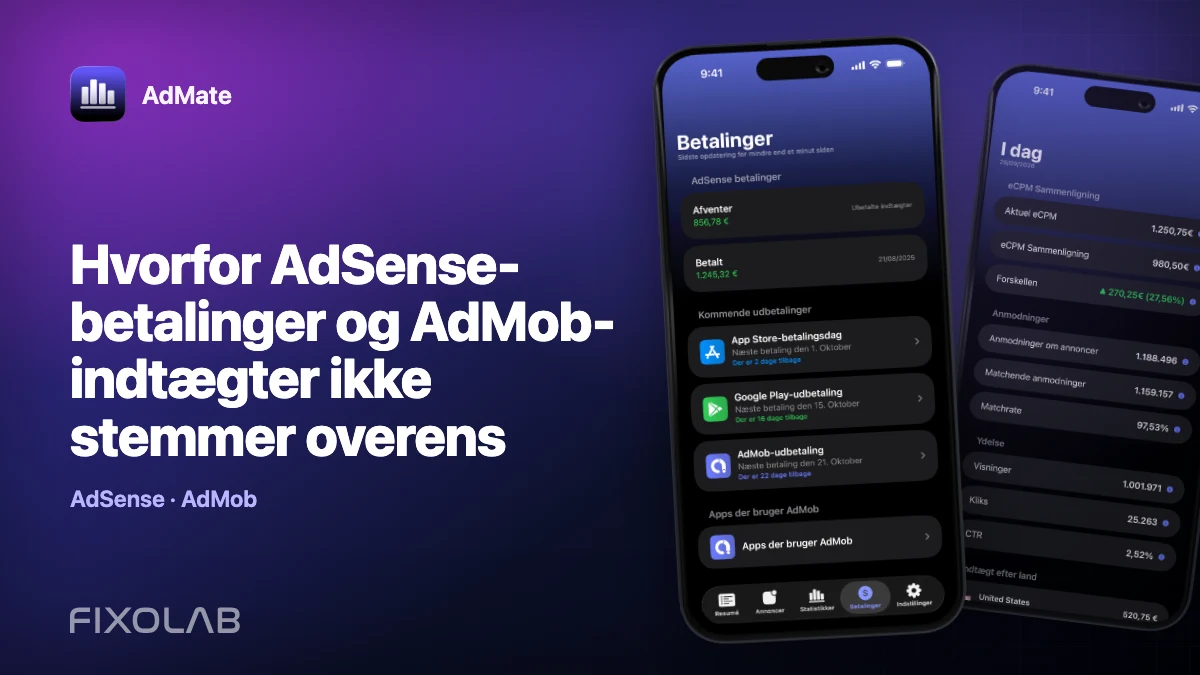Hvorfor AdSense-betalinger og AdMob-indtægter ikke stemmer overens