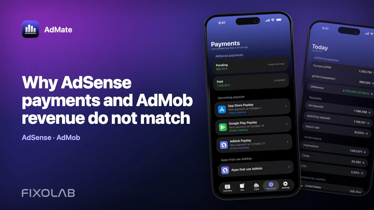 Why AdSense payments and AdMob revenue do not match