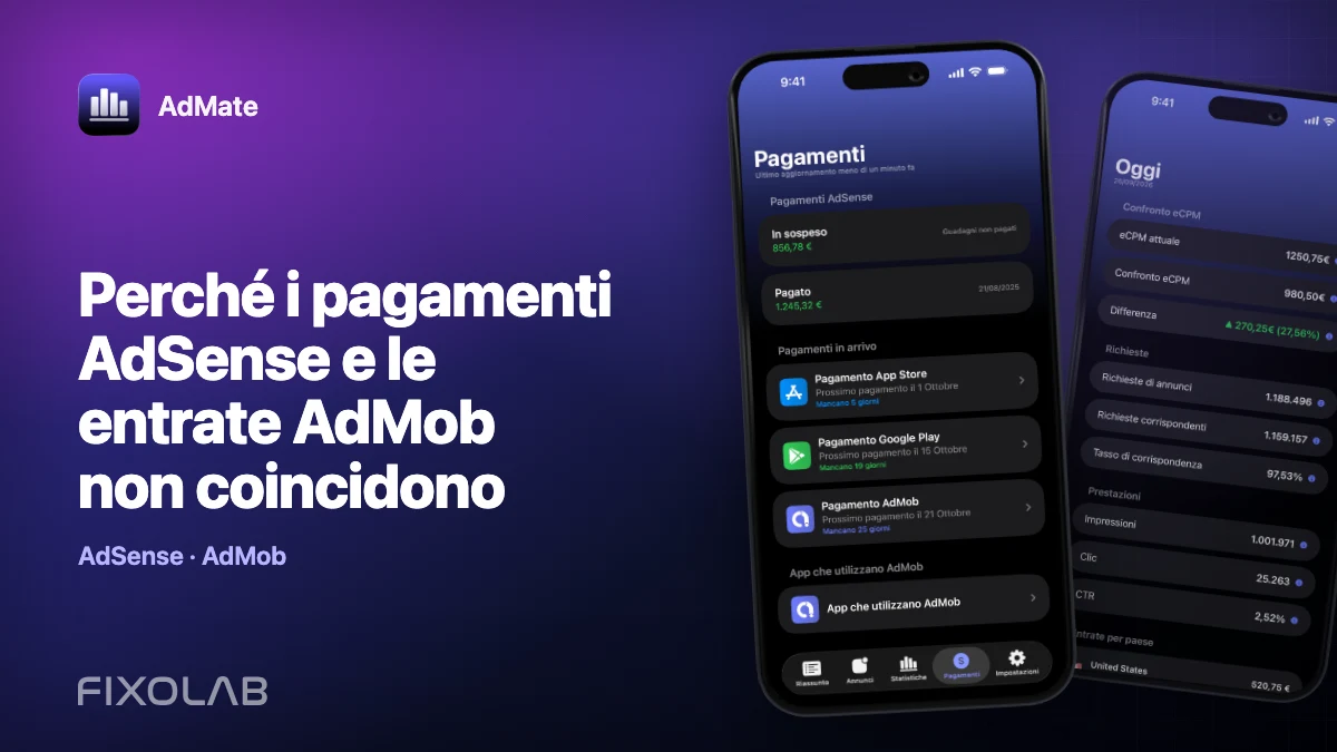 Perché i pagamenti AdSense e le entrate AdMob non coincidono