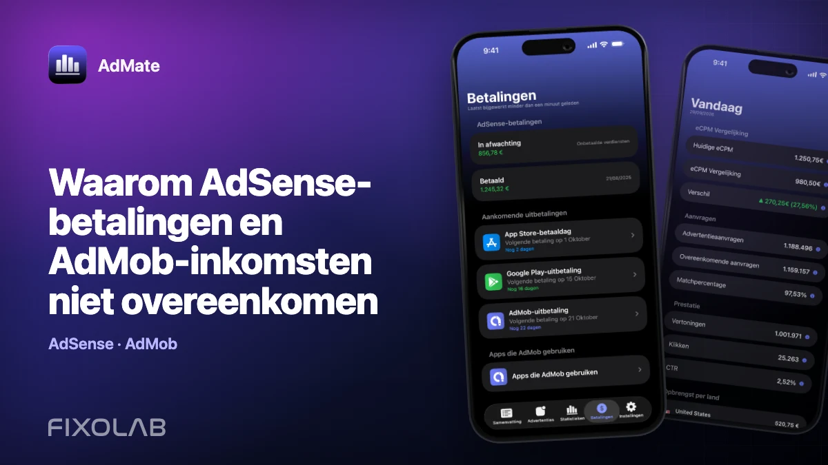 Waarom AdSense-betalingen en AdMob-inkomsten niet overeenkomen