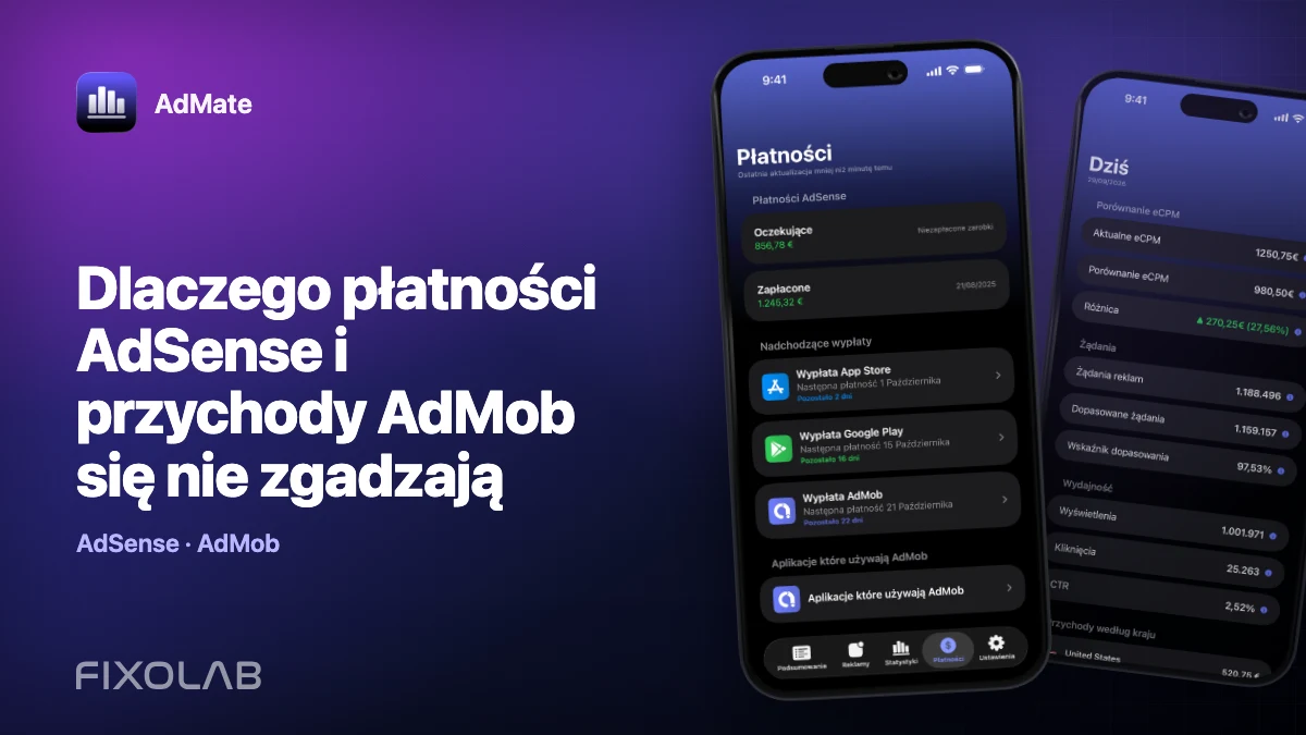 Dlaczego płatności AdSense i przychody AdMob się nie zgadzają