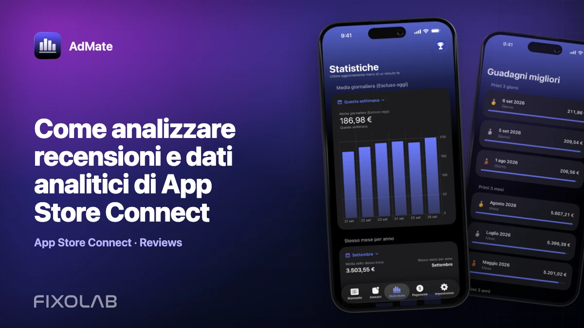 Come analizzare recensioni e dati analitici di App Store Connect Come analizzare recensioni e dati analitici di App Store Connect