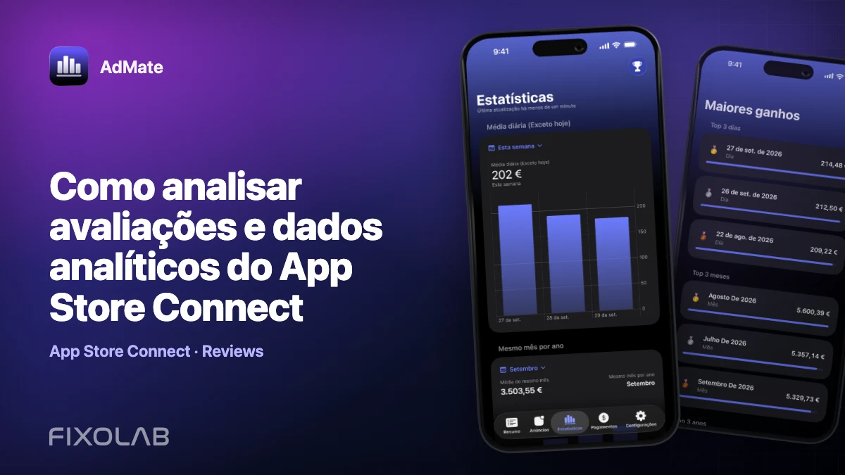 Como analisar avaliações e dados analíticos do App Store Connect