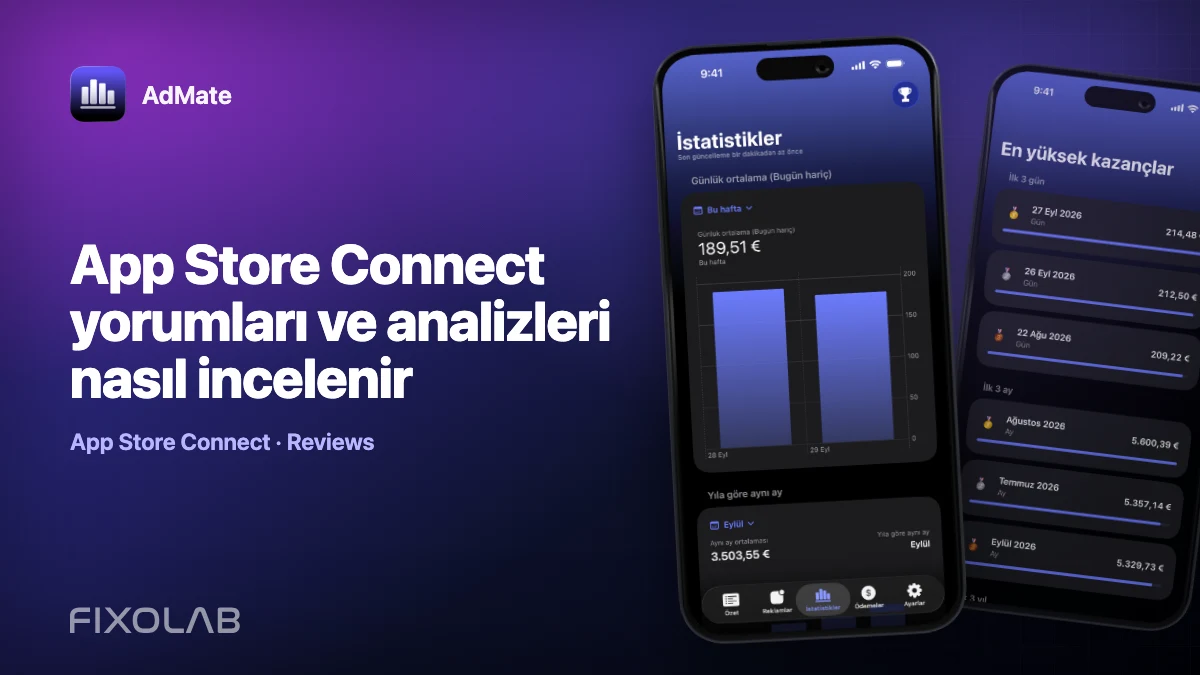 App Store Connect yorumları ve analizleri nasıl incelenir