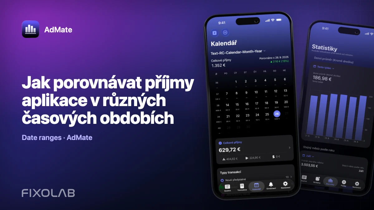 Jak porovnávat příjmy aplikace v různých časových obdobích