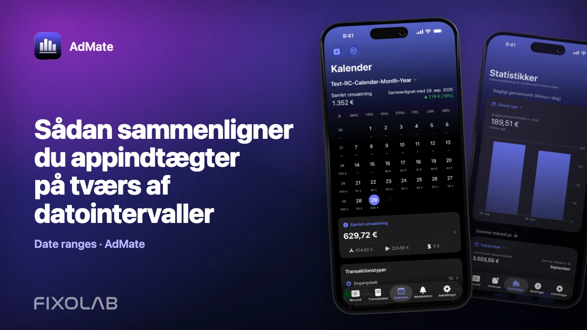 Sådan sammenligner du appindtægter på tværs af datointervaller