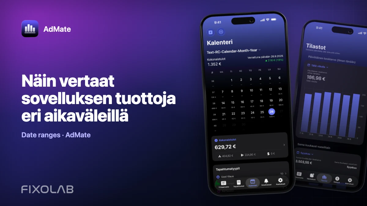 Näin vertaat sovelluksen tuottoja eri aikaväleillä