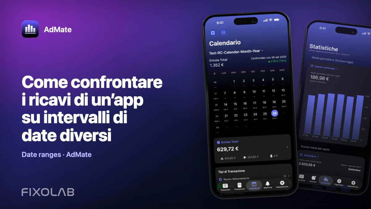 Come confrontare i ricavi di un’app su intervalli di date diversi