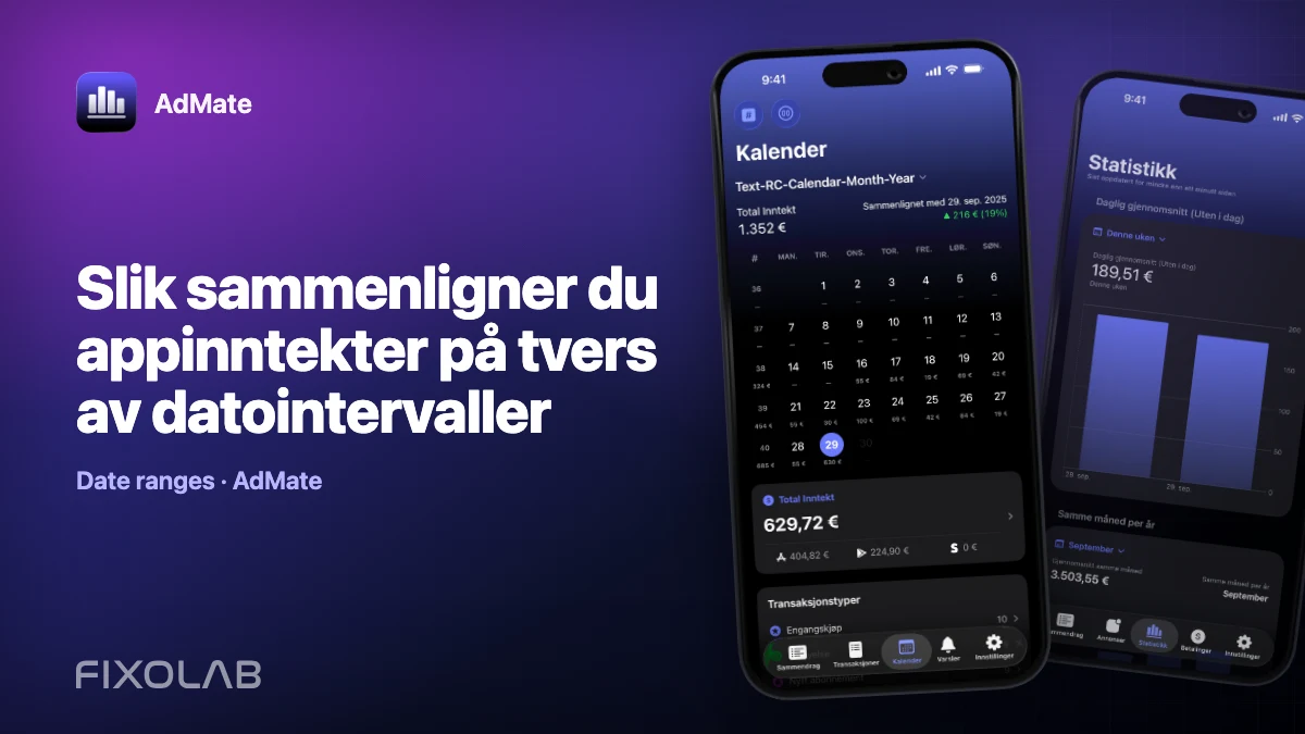 Slik sammenligner du appinntekter på tvers av datointervaller