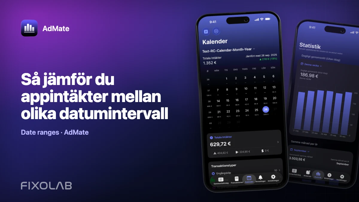 Så jämför du appintäkter mellan olika datumintervall