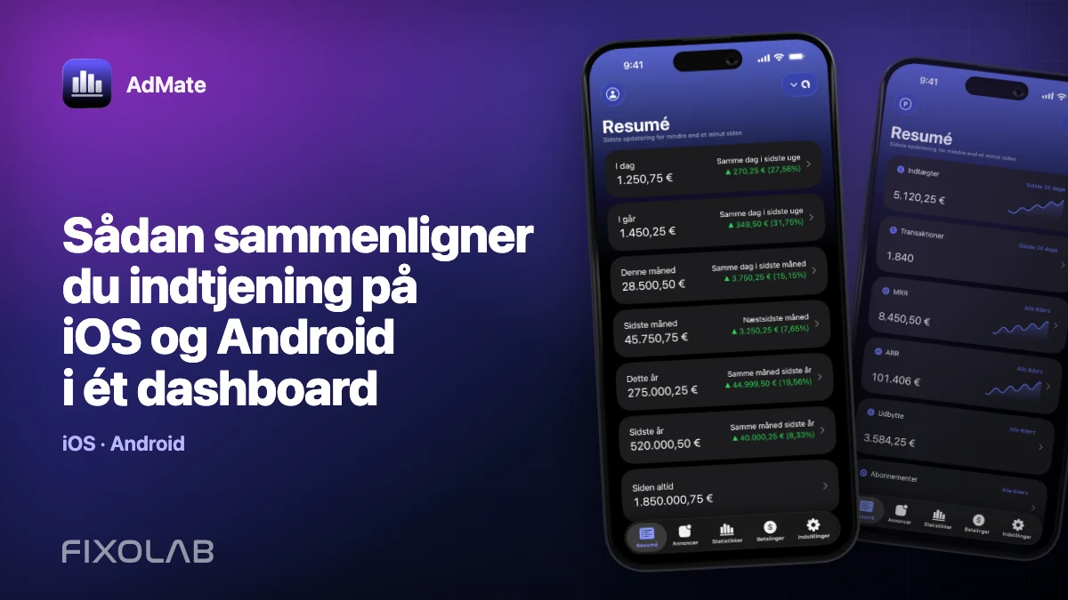 Sådan sammenligner du indtjening på iOS og Android i ét dashboard