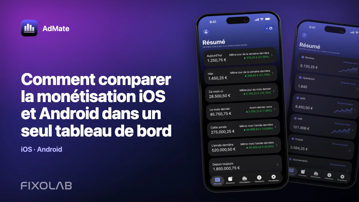 Comment comparer la monétisation iOS et Android dans un seul tableau de bord
