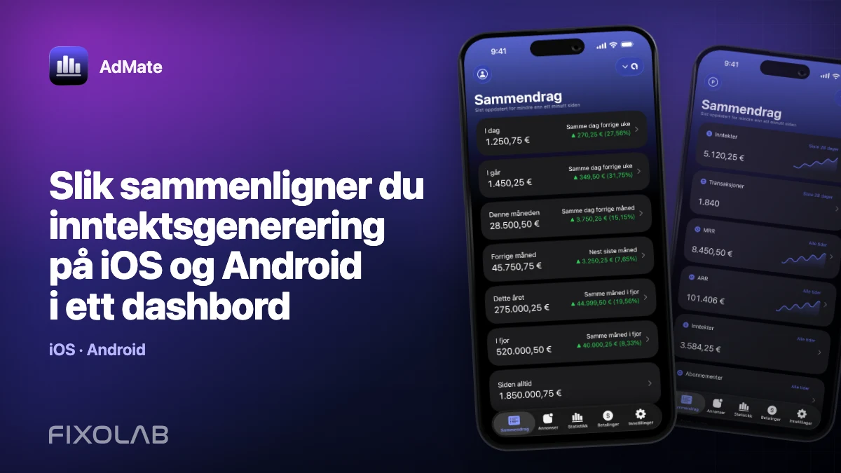 Slik sammenligner du inntektsgenerering på iOS og Android i ett dashbord