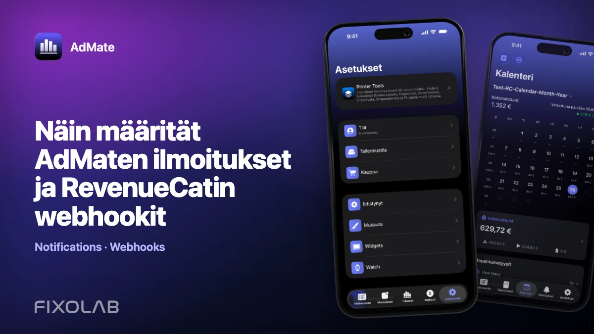 Näin määrität AdMaten ilmoitukset ja RevenueCatin webhookit Näin määrität AdMaten ilmoitukset ja RevenueCatin webhookit
