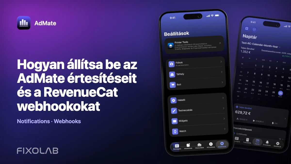 Hogyan állítsa be az AdMate értesítéseit és a RevenueCat webhookokat Hogyan állítsa be az AdMate értesítéseit és a RevenueCat webhookokat