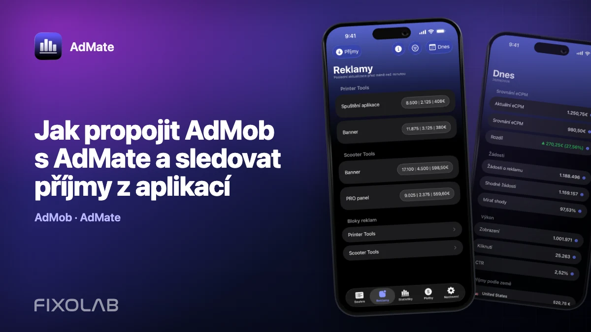 Jak propojit AdMob s AdMate a sledovat příjmy z aplikací