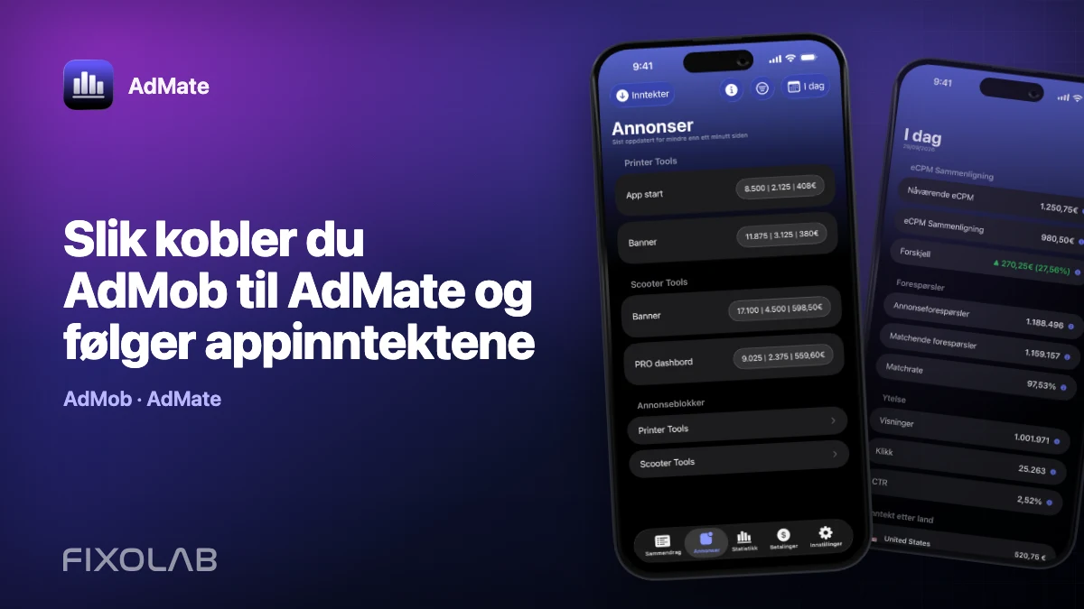 Slik kobler du AdMob til AdMate og følger appinntektene
