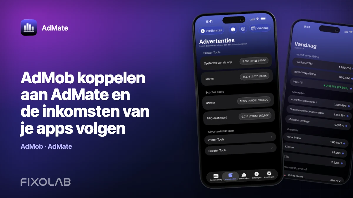 AdMob koppelen aan AdMate en de inkomsten van je apps volgen