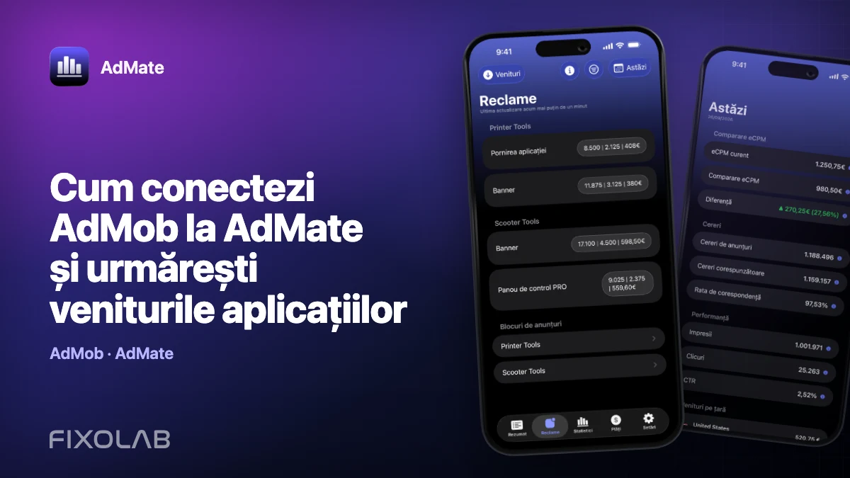Cum conectezi AdMob la AdMate și urmărești veniturile aplicațiilor