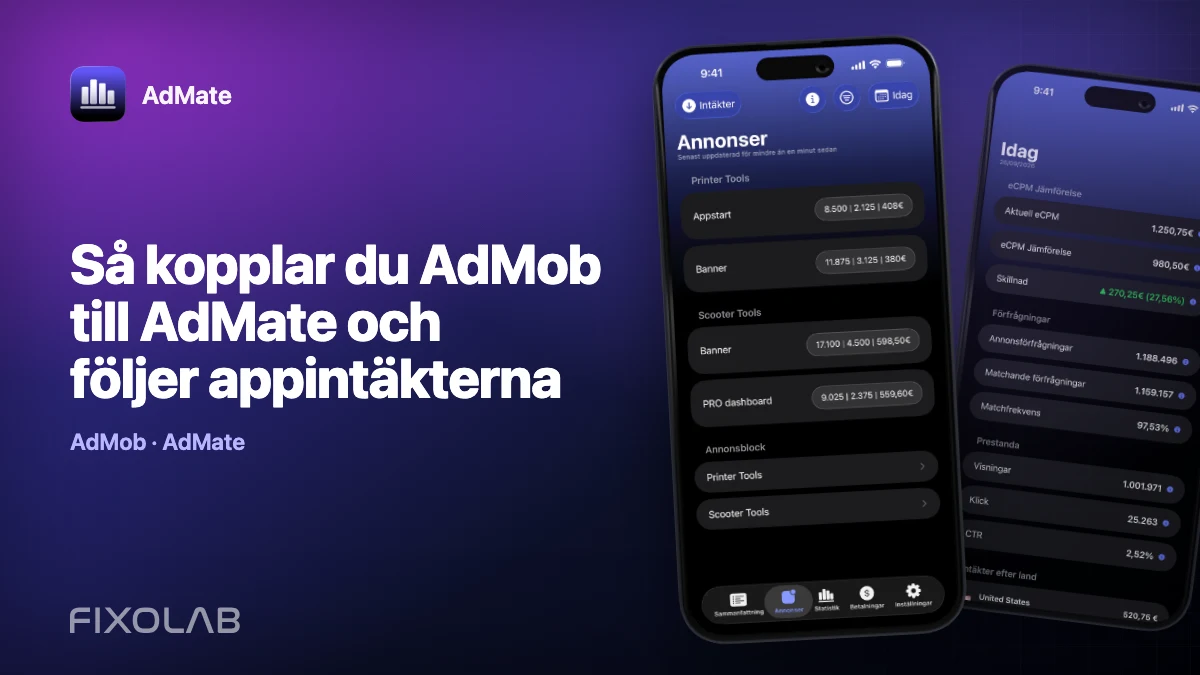 Så kopplar du AdMob till AdMate och följer appintäkterna