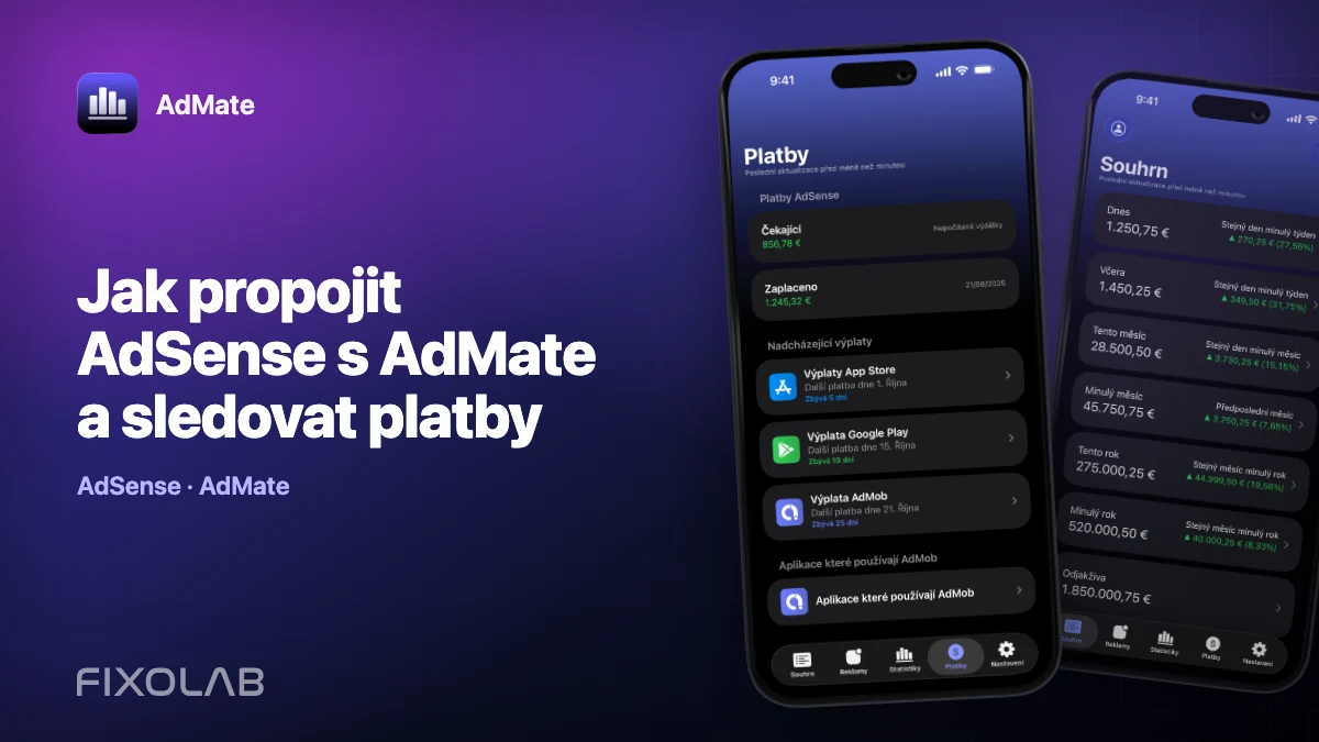 Jak propojit AdSense s AdMate a sledovat platby