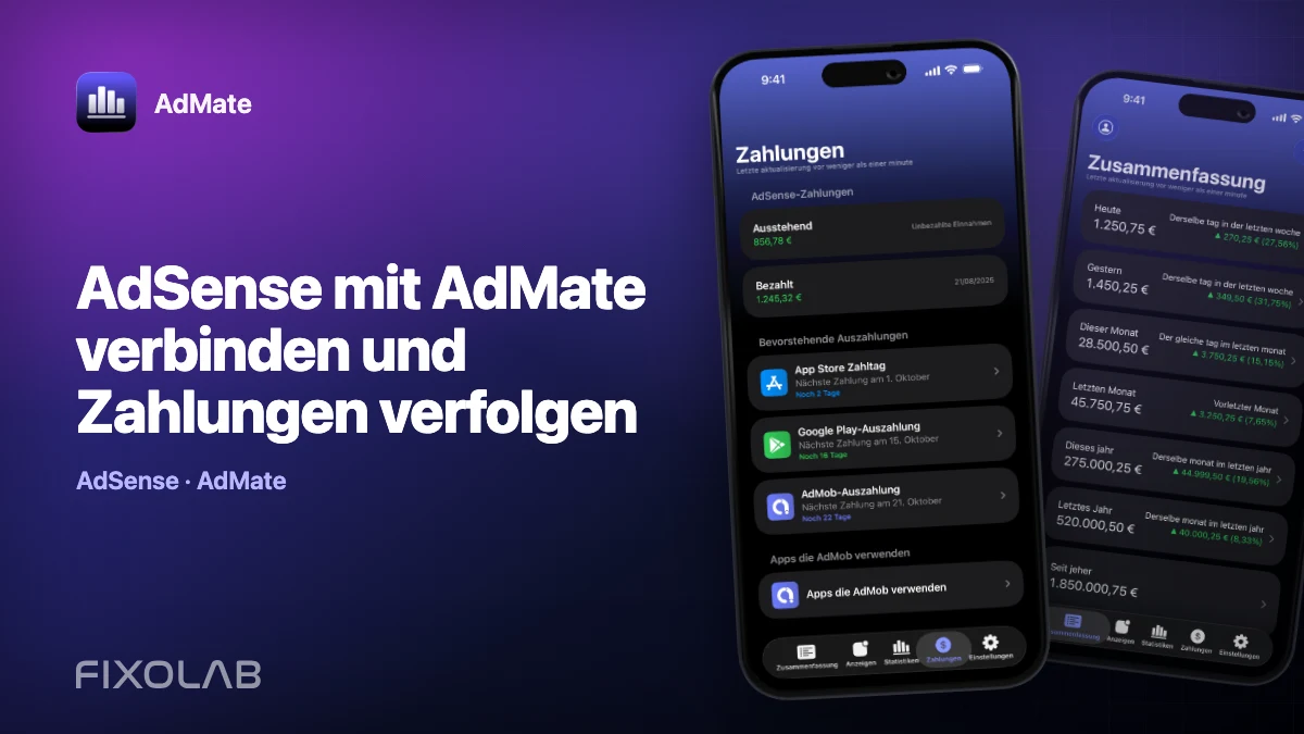 AdSense mit AdMate verbinden und Zahlungen verfolgen