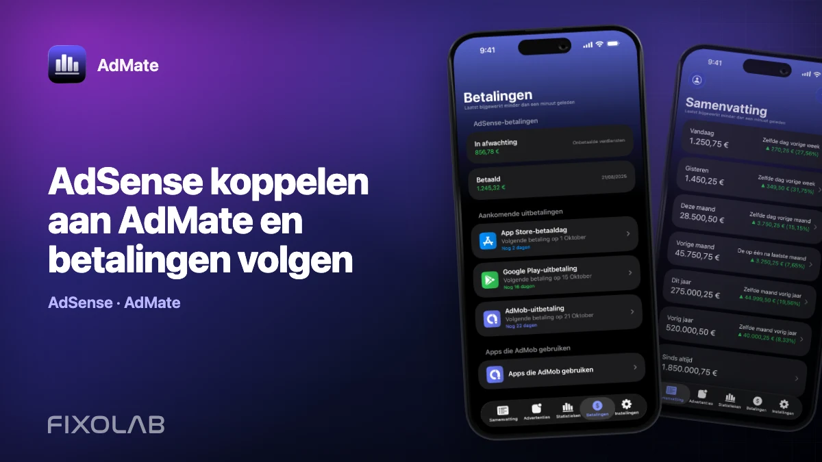 AdSense koppelen aan AdMate en betalingen volgen