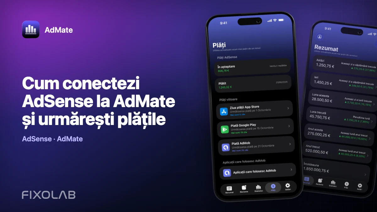 Cum conectezi AdSense la AdMate și urmărești plățile