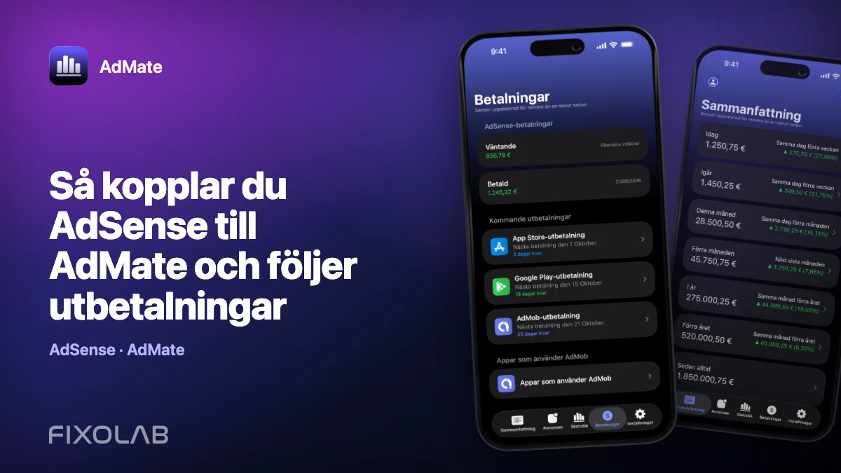 Så kopplar du AdSense till AdMate och följer utbetalningar