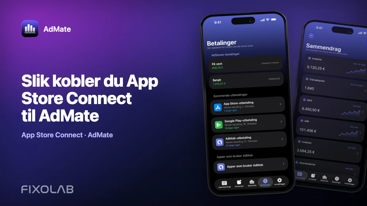 Slik kobler du App Store Connect til AdMate