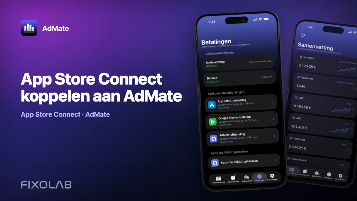 App Store Connect koppelen aan AdMate