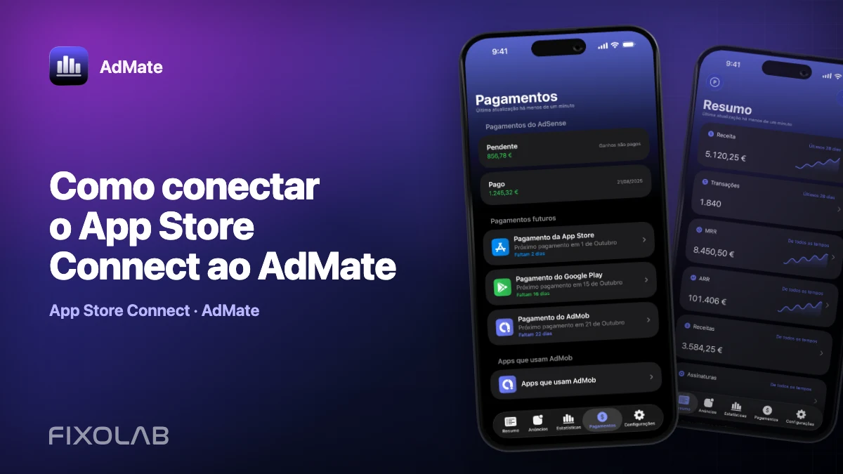 Como conectar o App Store Connect ao AdMate
