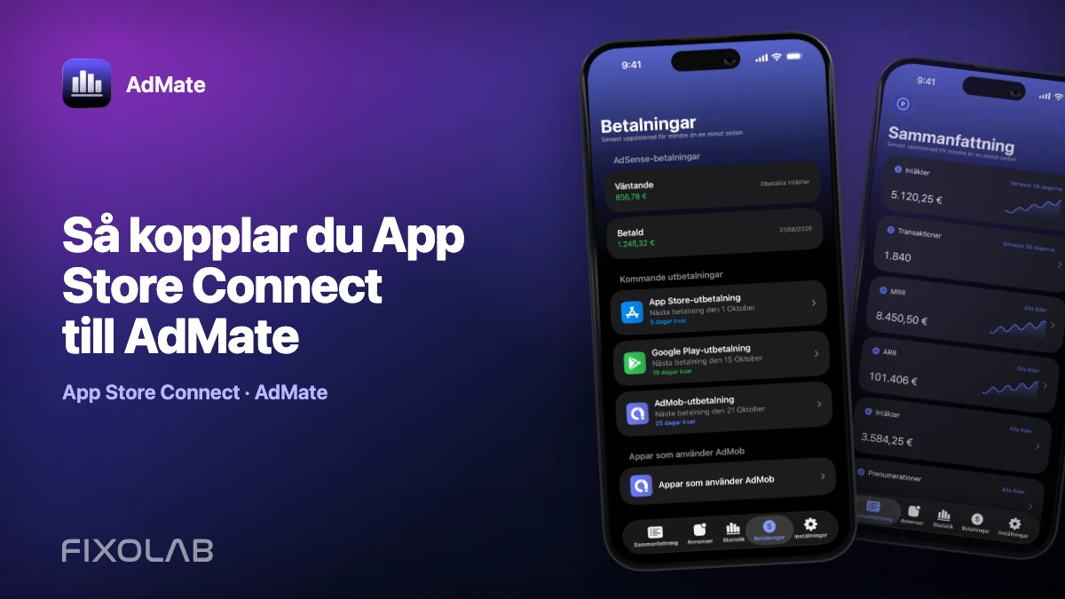 Så kopplar du App Store Connect till AdMate