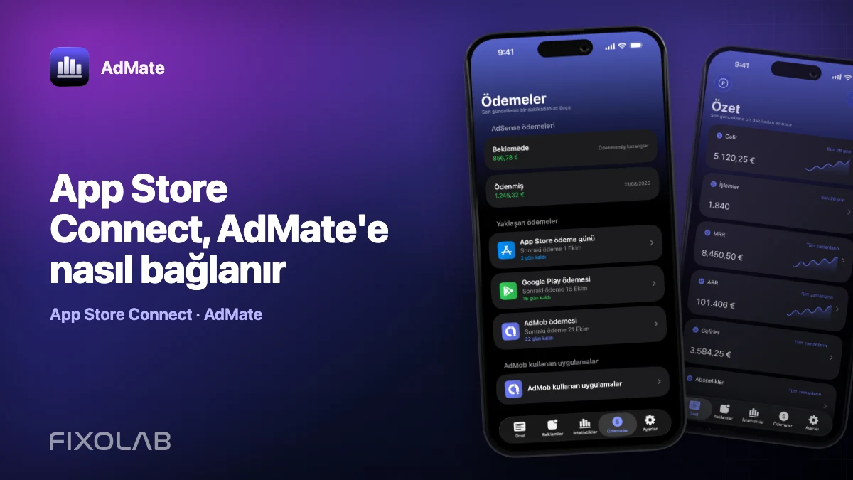 App Store Connect, AdMate'e nasıl bağlanır