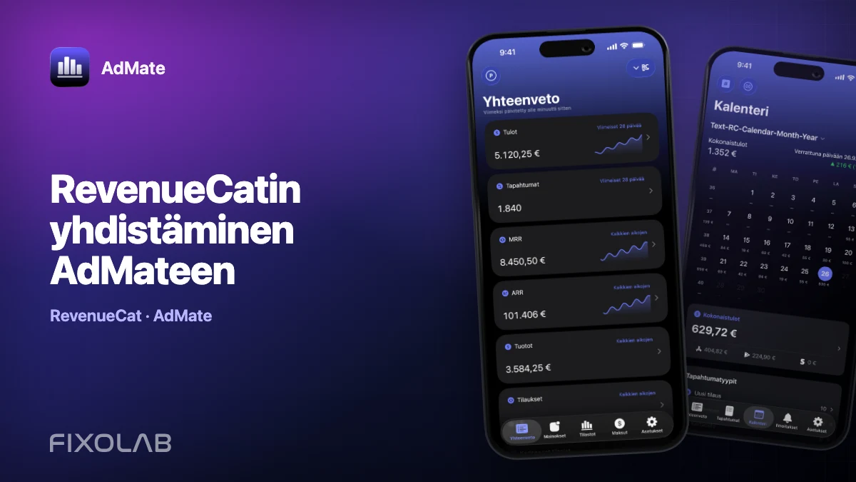 RevenueCatin yhdistäminen AdMateen