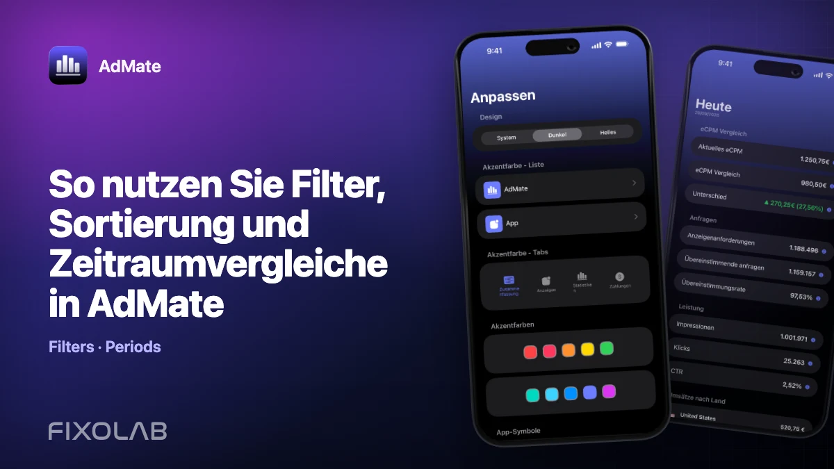 So nutzen Sie Filter, Sortierung und Zeitraumvergleiche in AdMate