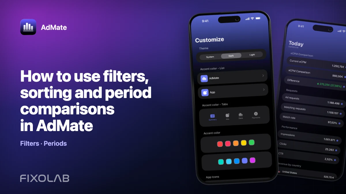 How to use filters, sorting and period comparisons in AdMate