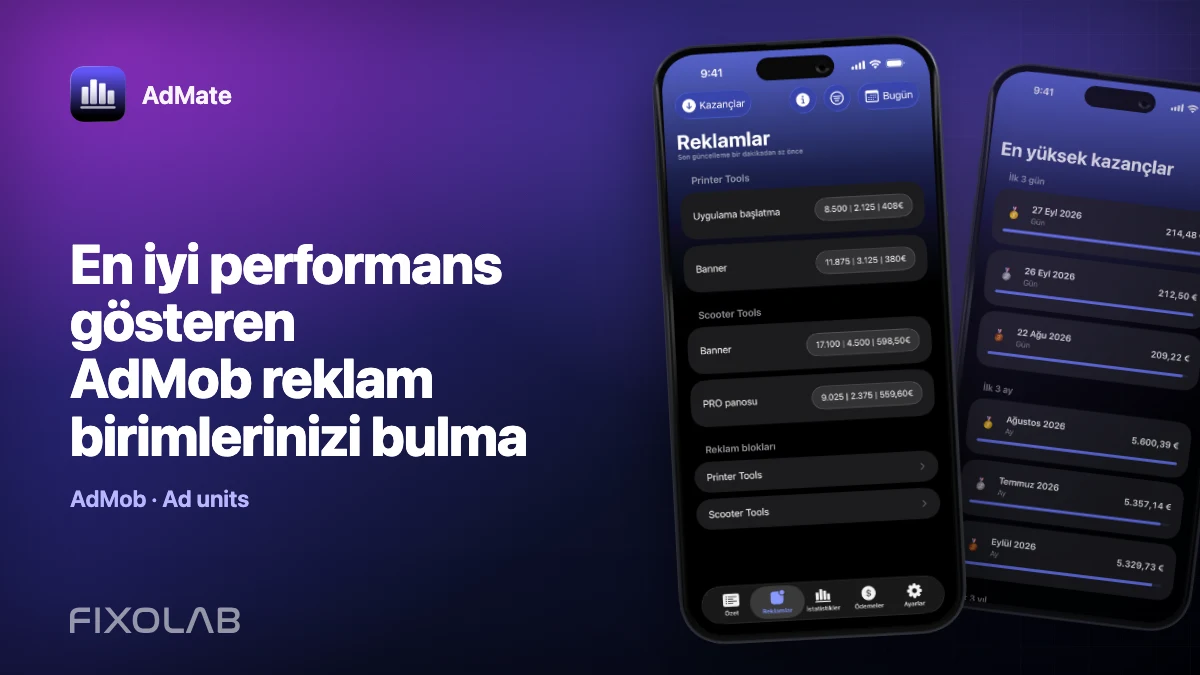 En iyi performans gösteren AdMob reklam birimlerinizi bulma