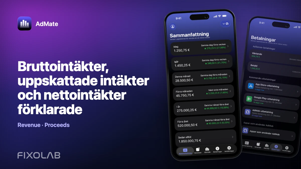 Bruttointäkter, uppskattade intäkter och nettointäkter förklarade