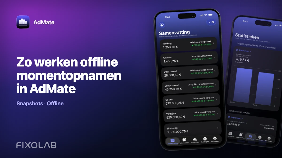 Zo werken offline momentopnamen in AdMate