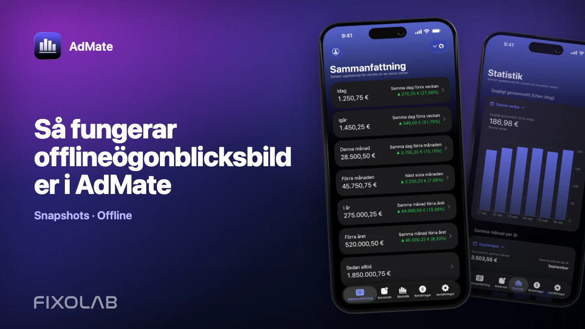 Så fungerar offlineögonblicksbilder i AdMate