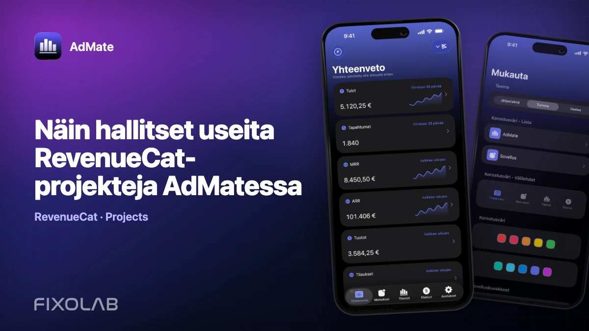 Näin hallitset useita RevenueCat-projekteja AdMatessa
