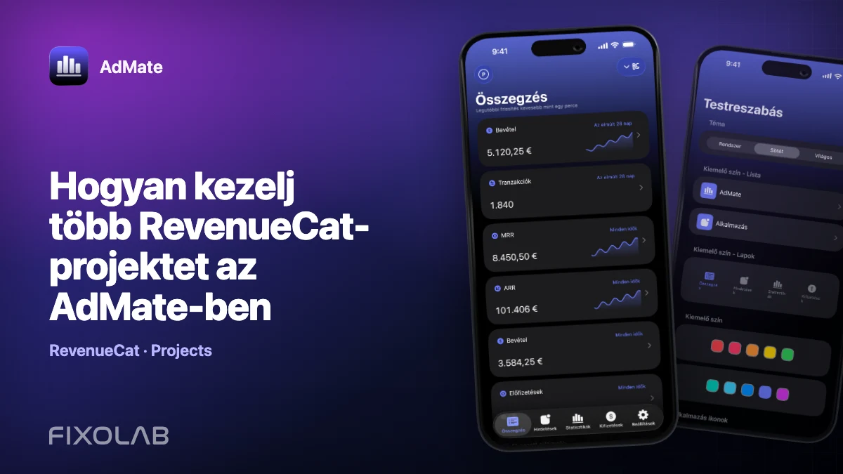 Hogyan kezelj több RevenueCat-projektet az AdMate-ben