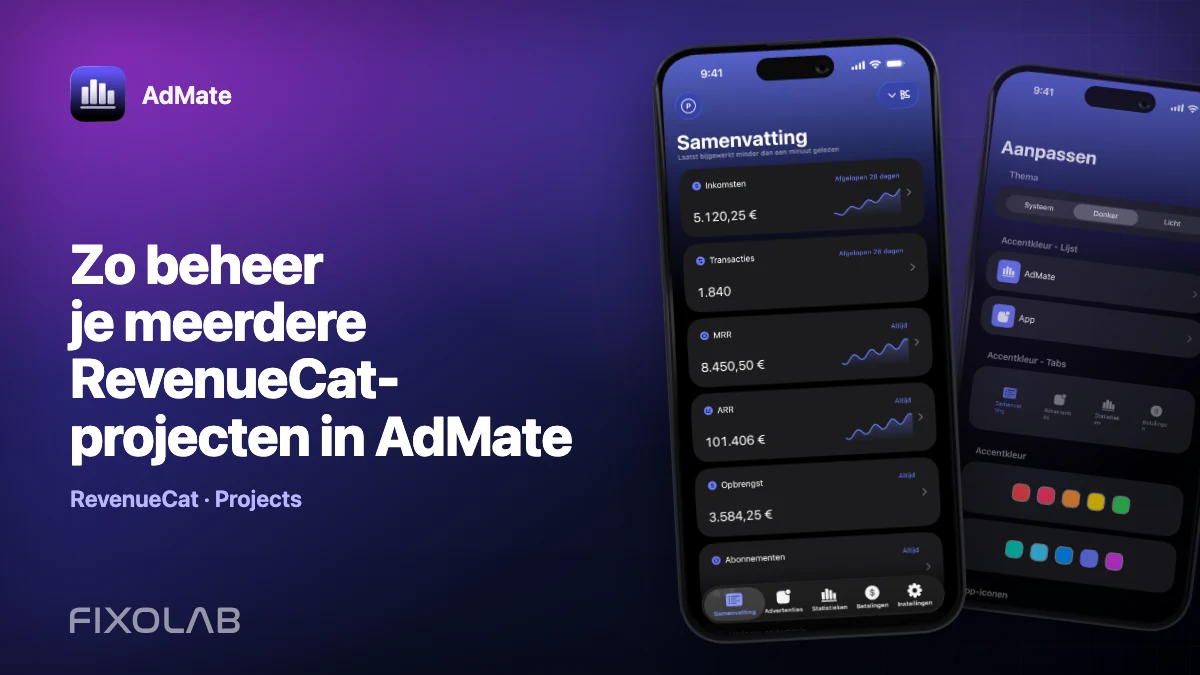 Zo beheer je meerdere RevenueCat-projecten in AdMate