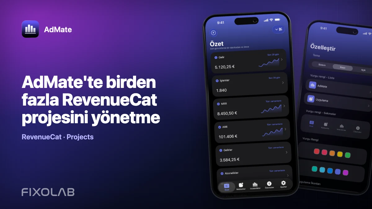 AdMate'te birden fazla RevenueCat projesini yönetme