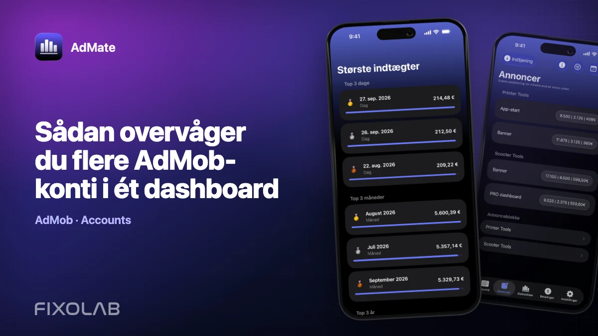 Sådan overvåger du flere AdMob-konti i ét dashboard