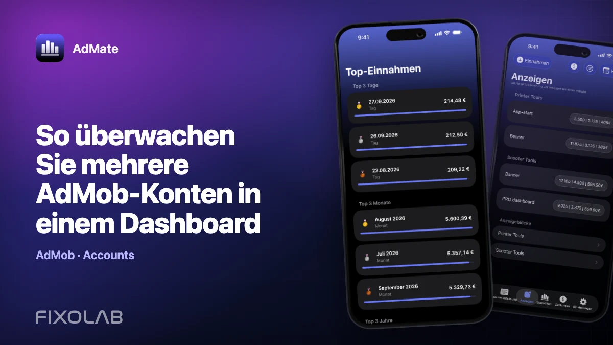 So überwachen Sie mehrere AdMob-Konten in einem Dashboard