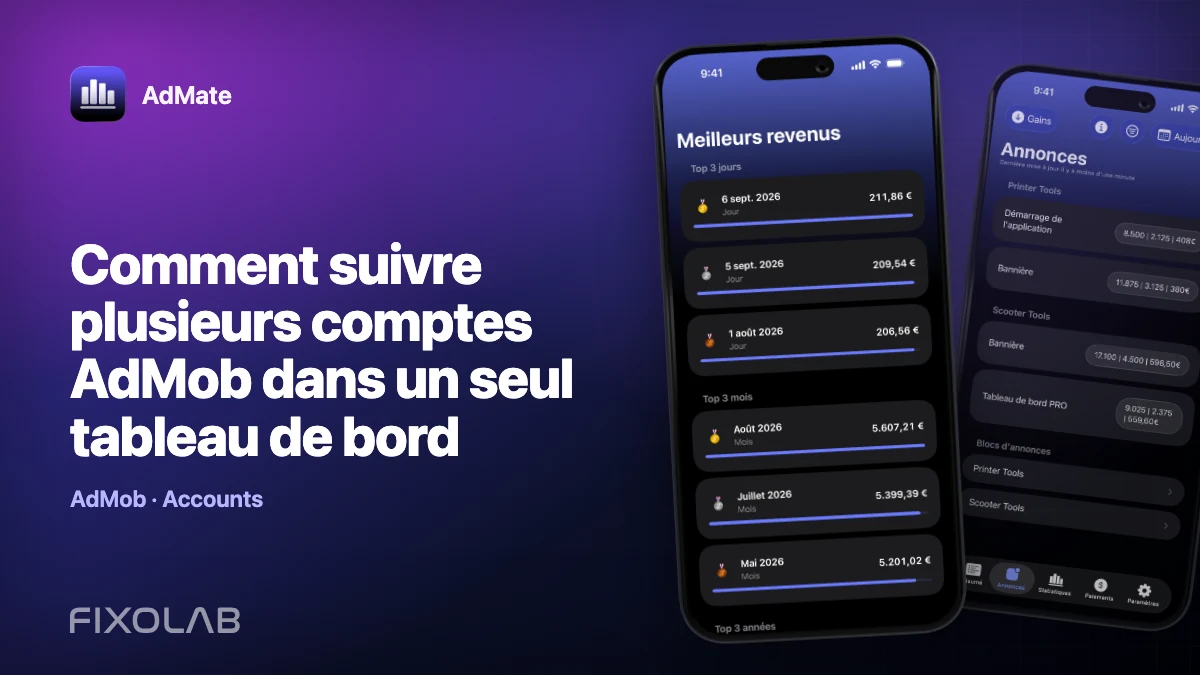 Comment suivre plusieurs comptes AdMob dans un seul tableau de bord